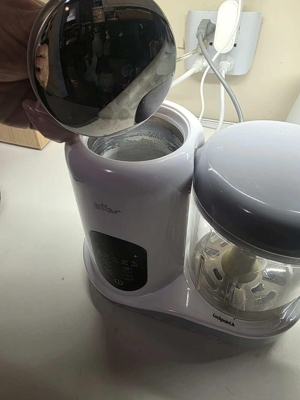 Baby Food Maker in White and Gray - Steam & Blend Kitchen Tool